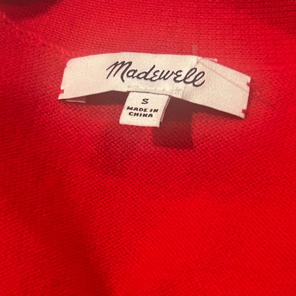 Madewell Red Merino Wool Boyfriend Cardigan NWOT Size S Style NS666 - Picture 11 of 11
